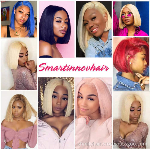 Wholesale Brazilian Hair Cuticle Aligned Hair Bob Lace Wig,Short Honey Blonde Bob 180% Density Real Human Hair Lace Front Wig